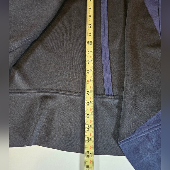 Chicos Suede Feel Blazer Jacket navy black lapel open front SZ12 - Picture 8 of 10